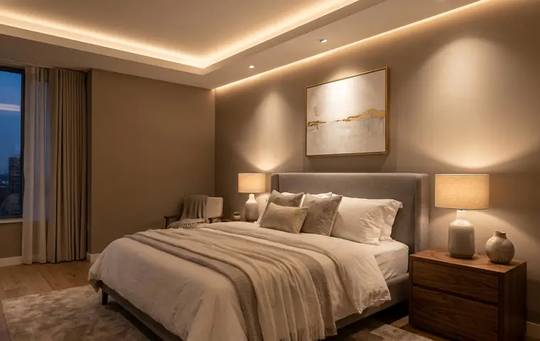 Bedroom lighting design (cove/bedside/spot)