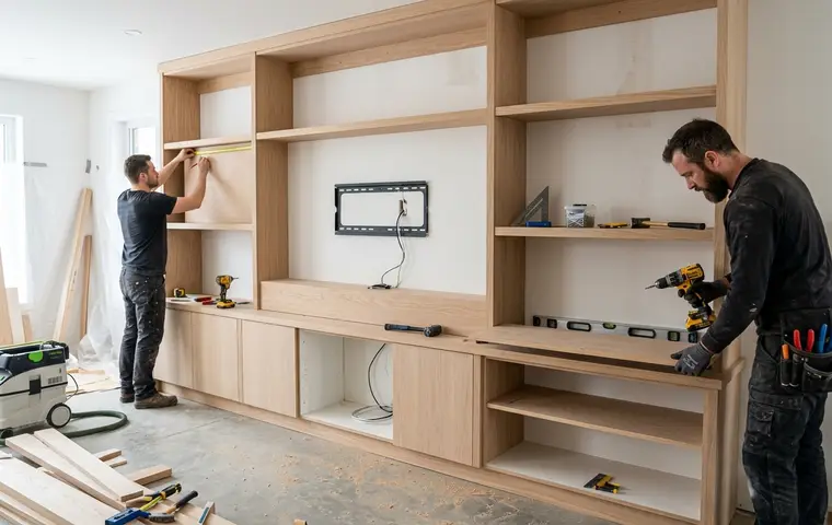 Built-in TV console unit fabrication