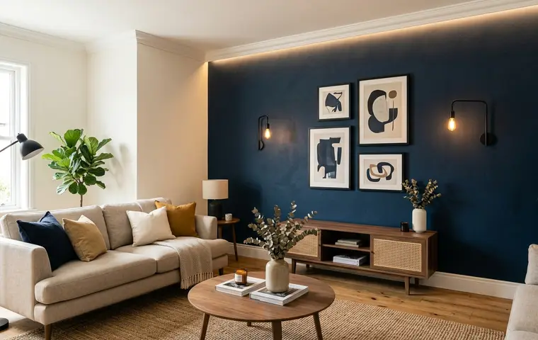 Living room makeover (feature wall + lighting)