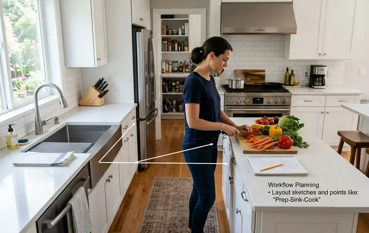 Kitchen work triangle & workflow planning