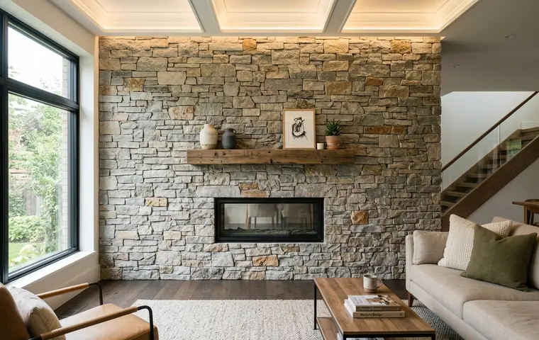 Stone cladding feature wall design