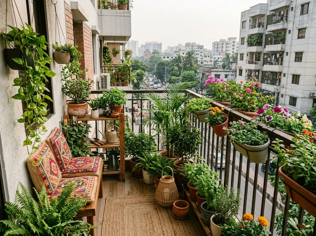 Balcony garden design for small apartment