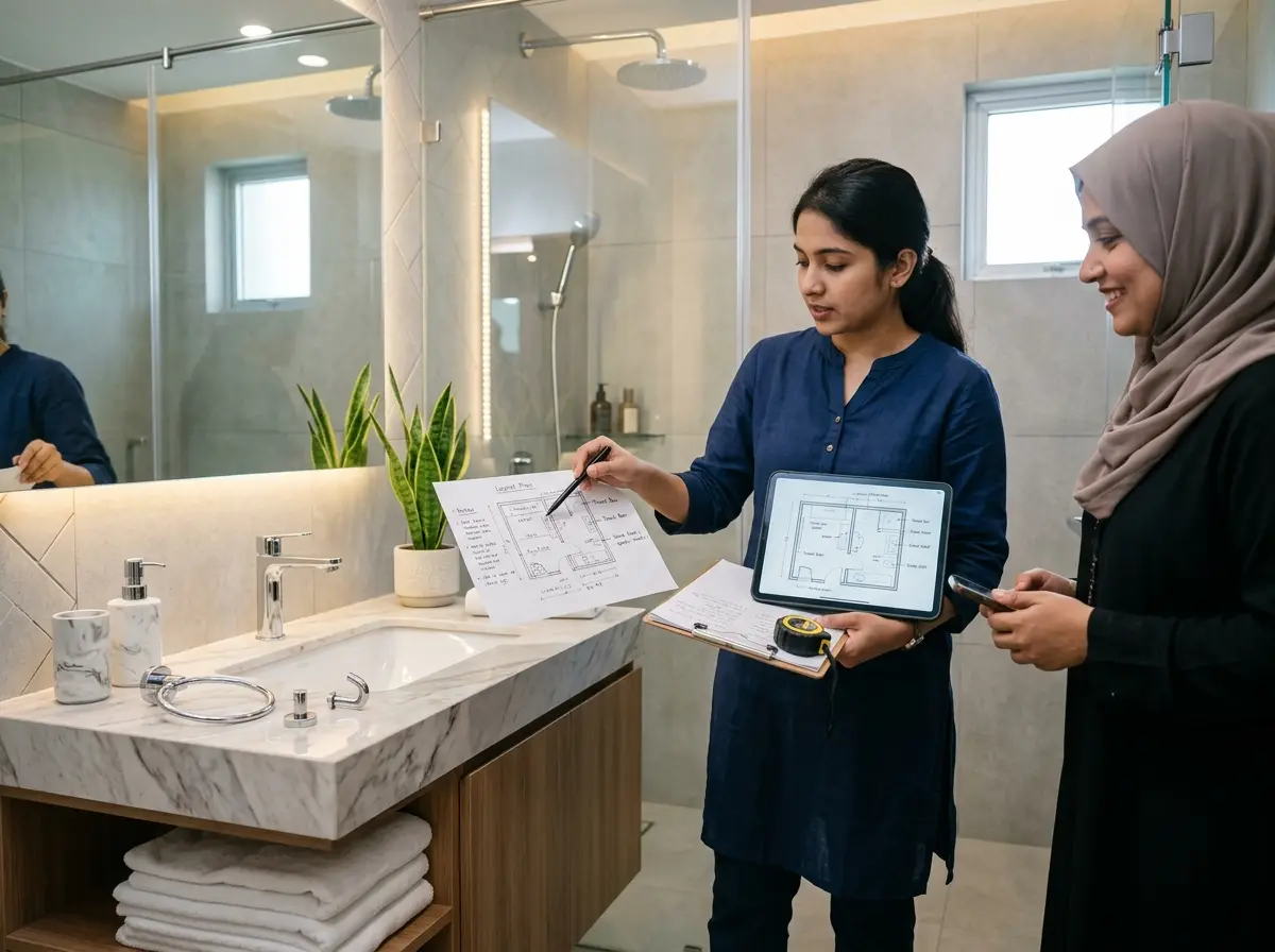 Stop clutter: Bathroom accessories placement planning