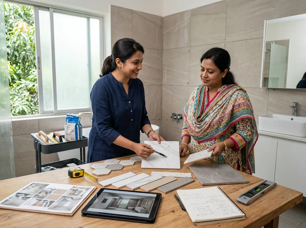 Bathroom tile selection & installation coordination