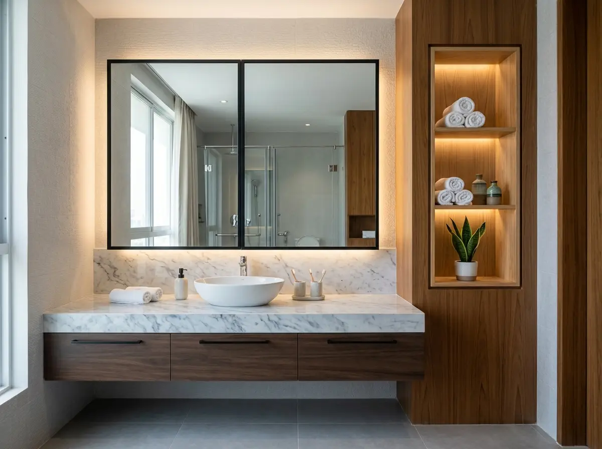 Mirror cabinet & storage niche design