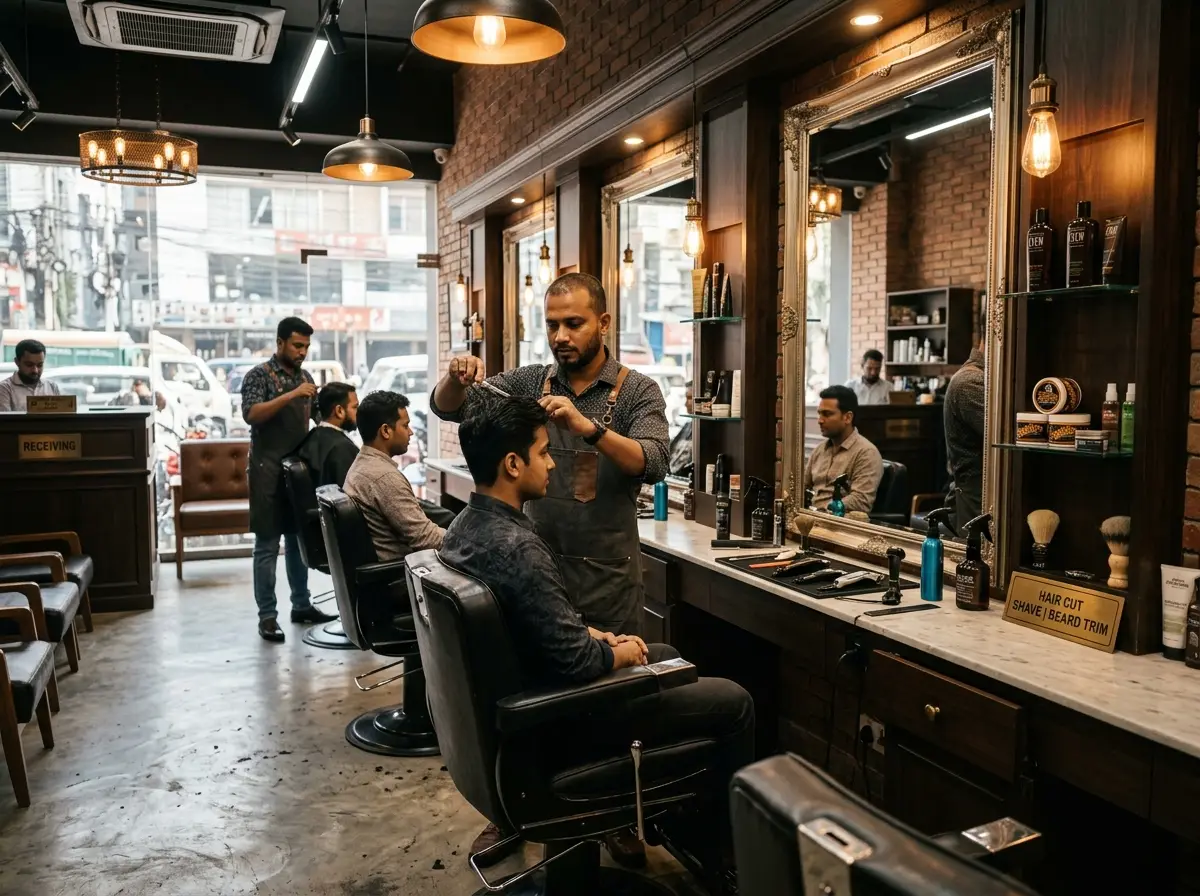 Men's barber shop interior design