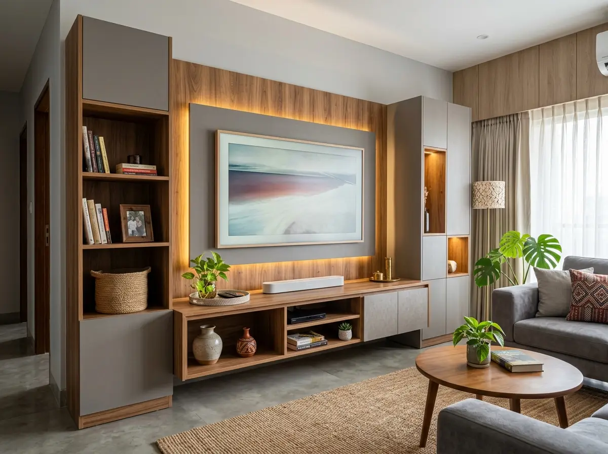 Built-in TV Console Interior Design in Bangladesh