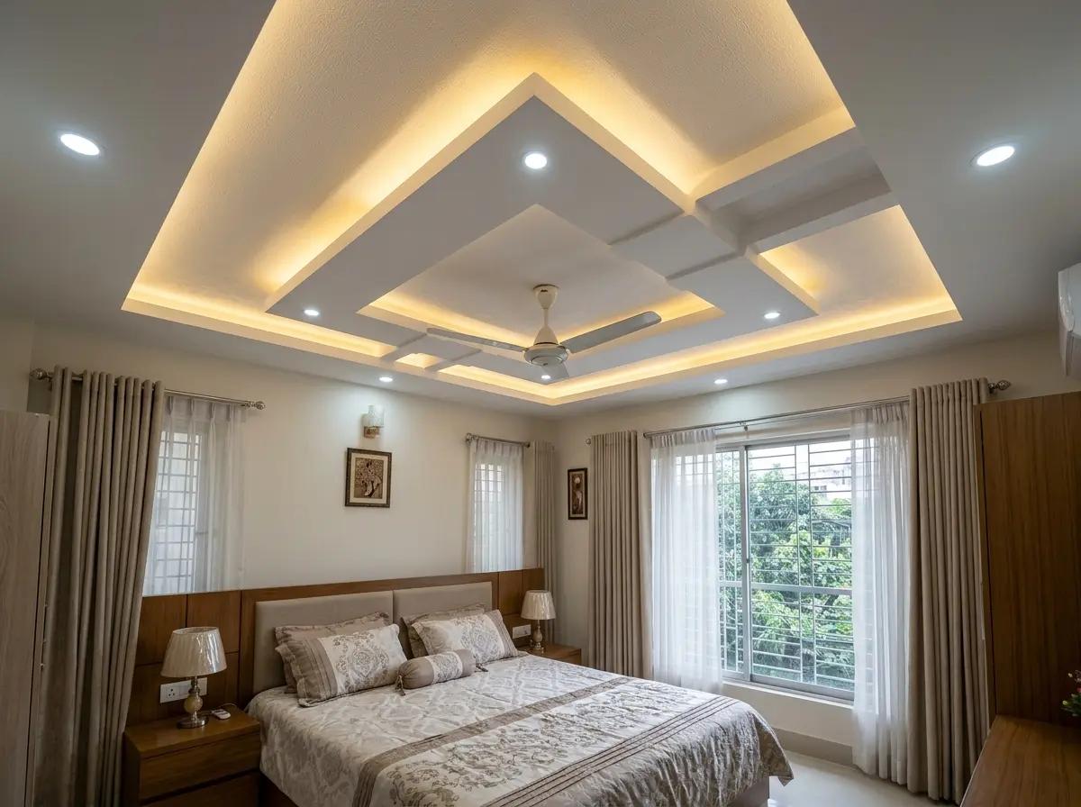 Bedroom false ceiling design & execution