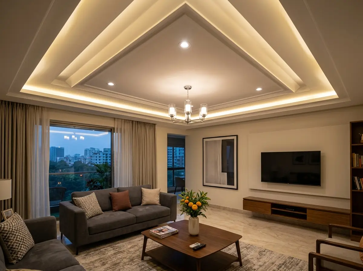 False ceiling design for living room Bangladesh