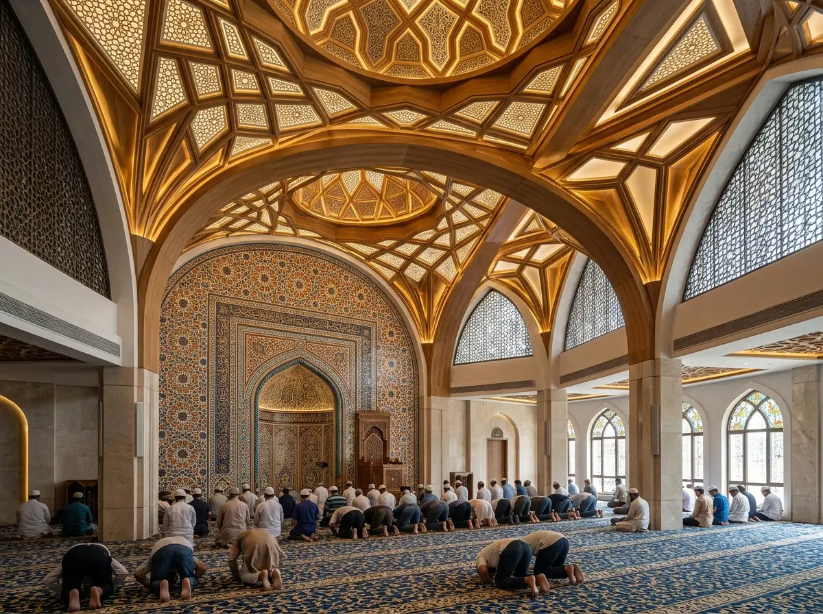 Geometric pattern wall/ceiling design for mosque