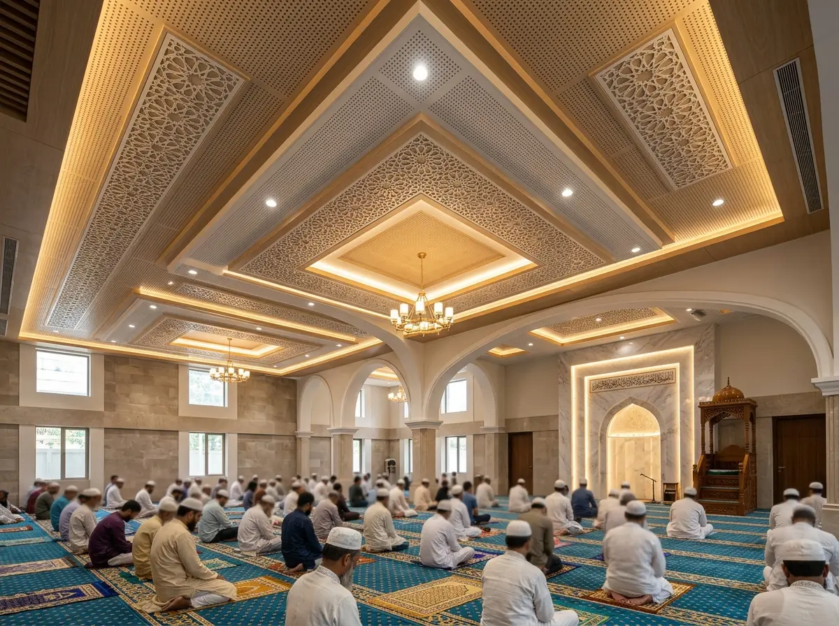 Mosque false ceiling design (acoustic + aesthetic)