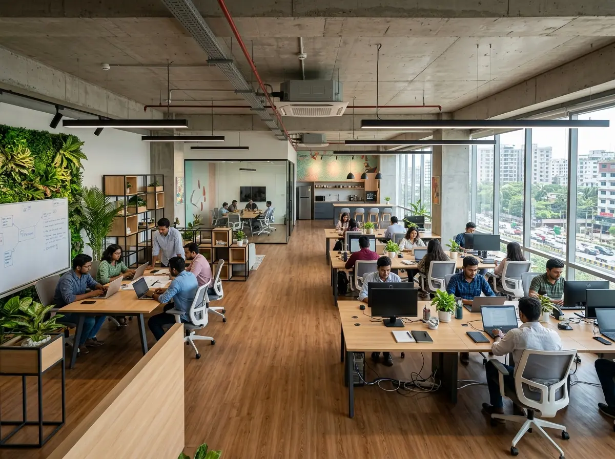 Startup office interior design (open plan)