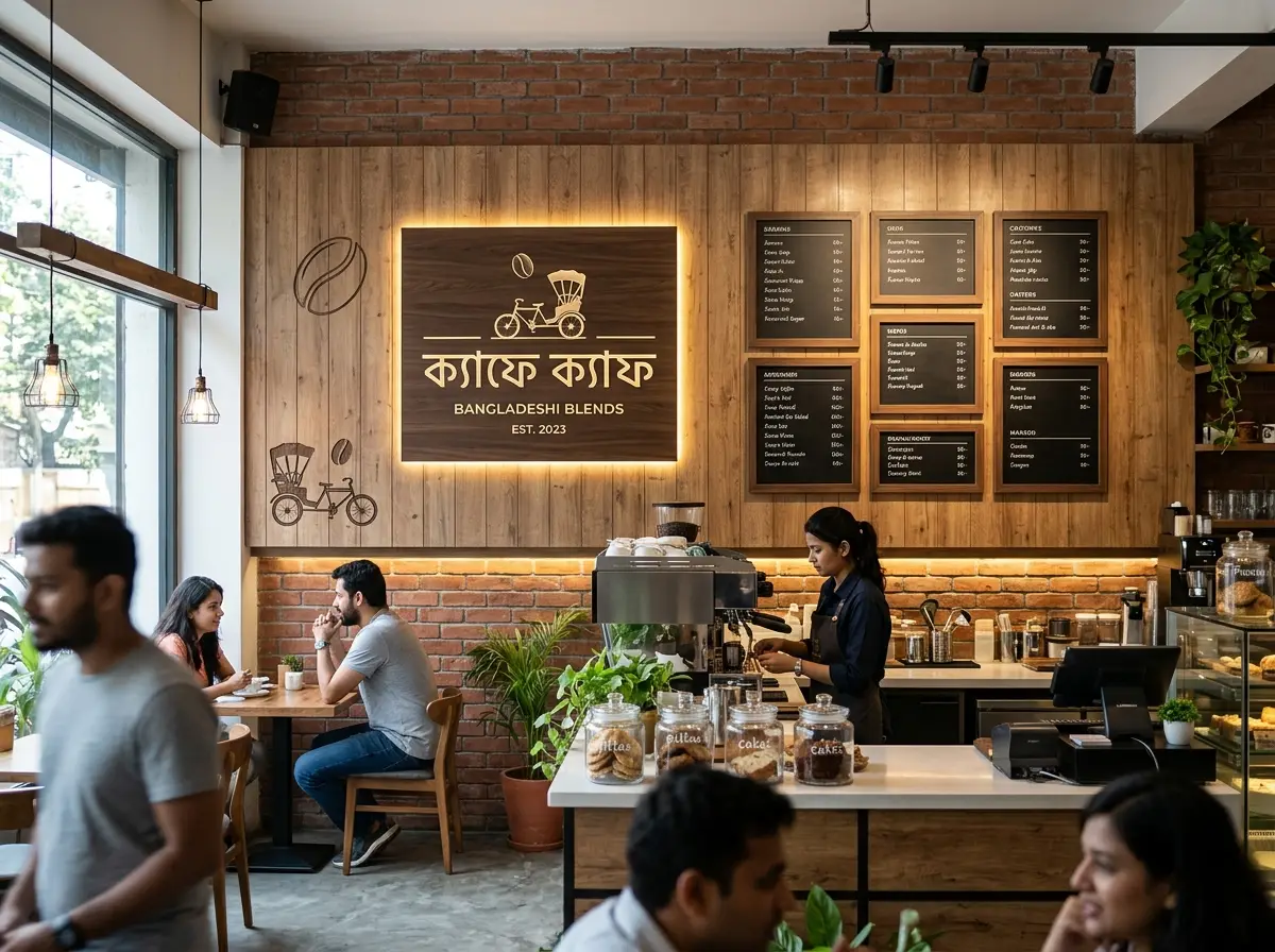 Branding wall/menu board design for Interior Design in Bangladesh