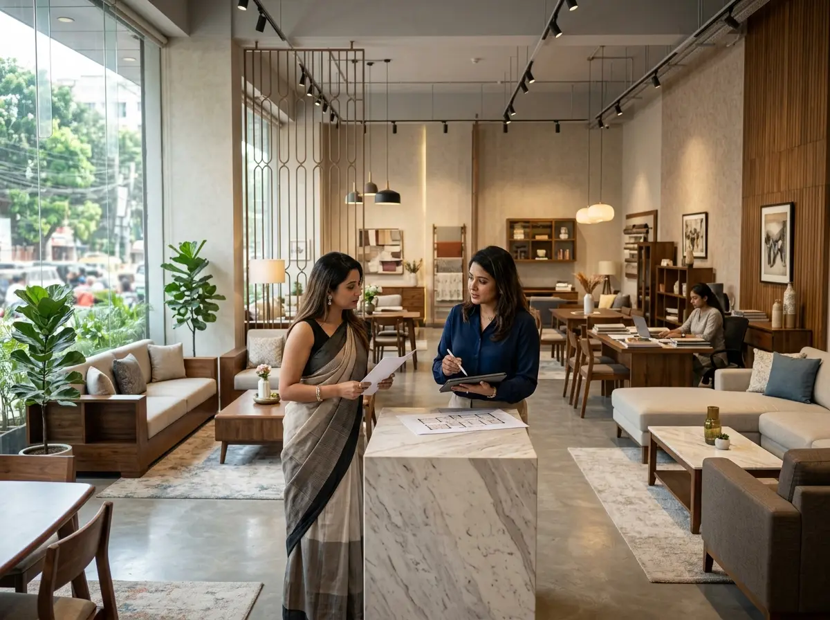 Showroom interior design cost estimate