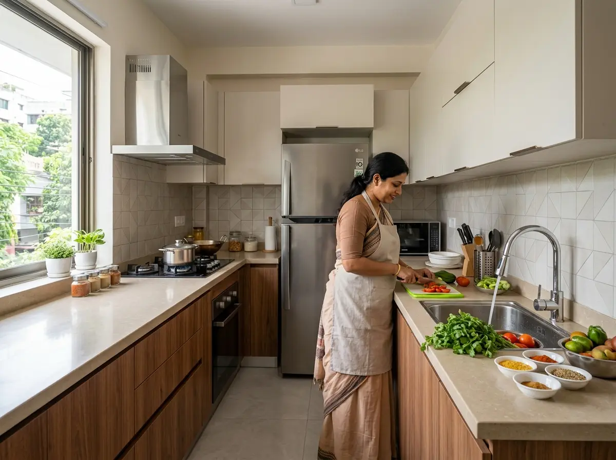Kitchen work triangle & workflow planning