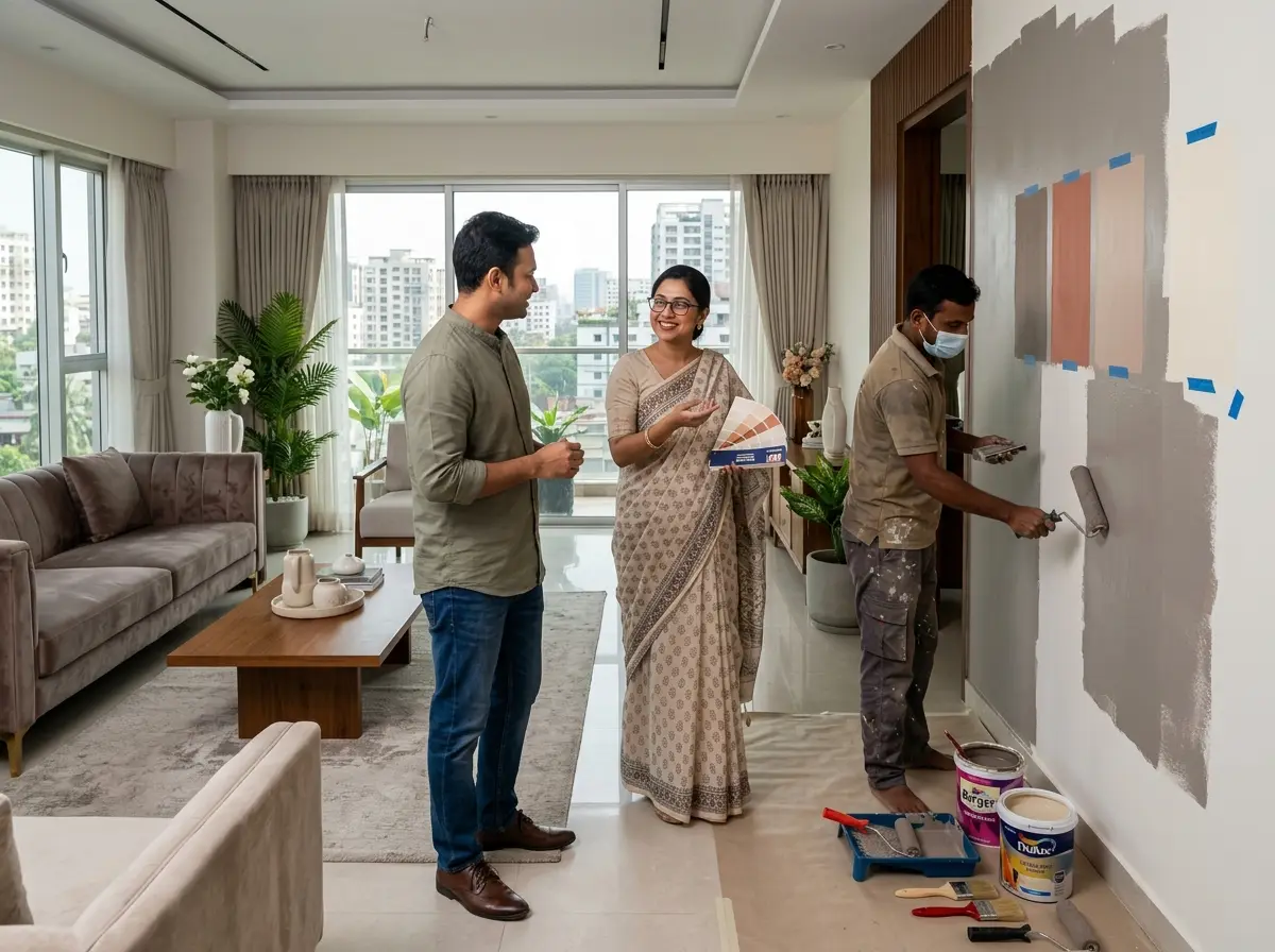 Interior wall paint selection & execution coordination
