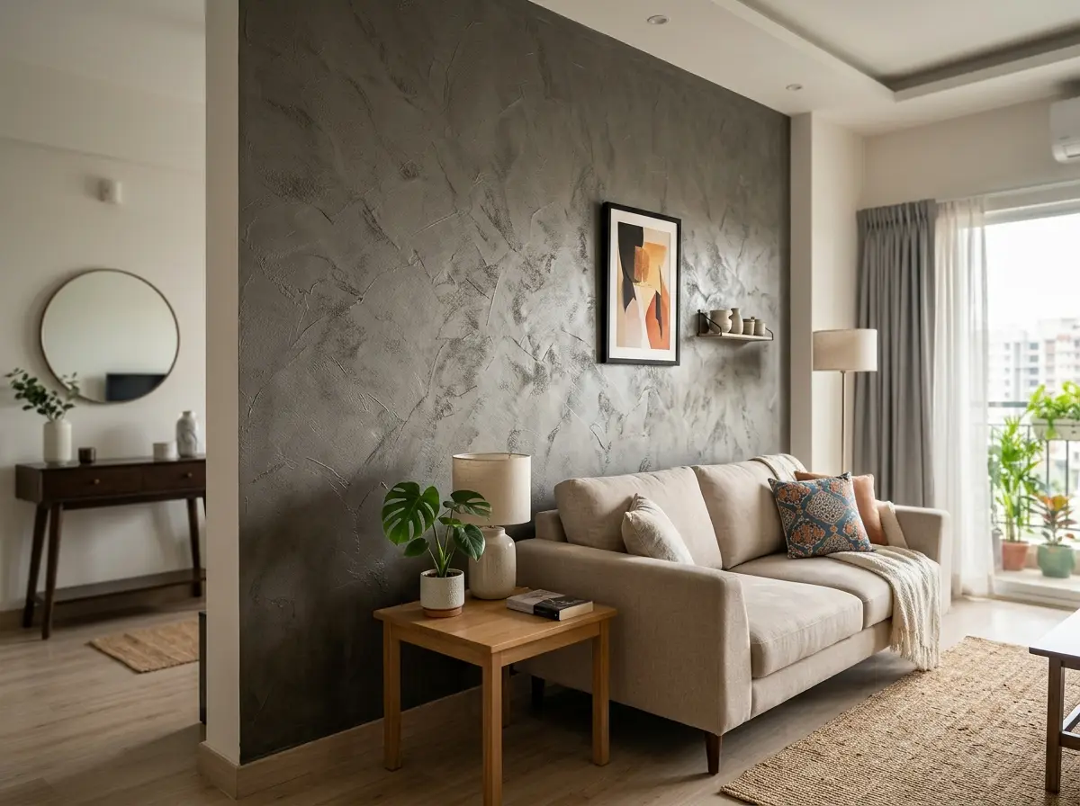 Texture paint feature wall design