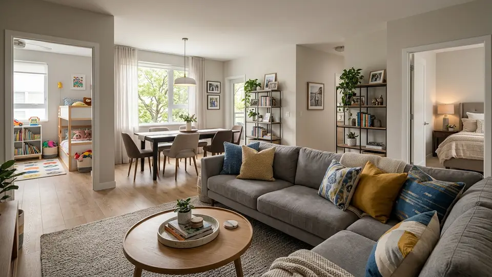 3-Bed Apartment Room-by-Room Interior for a Growing Family