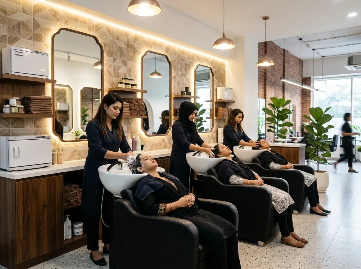 Smart salon shampoo station layout planning in Bangladesh