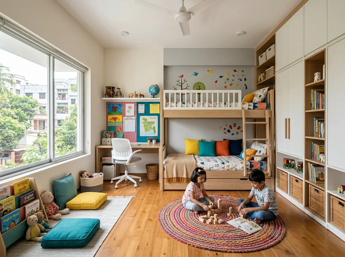Fun, Safe Kids Bedroom Interior Design in Bangladesh