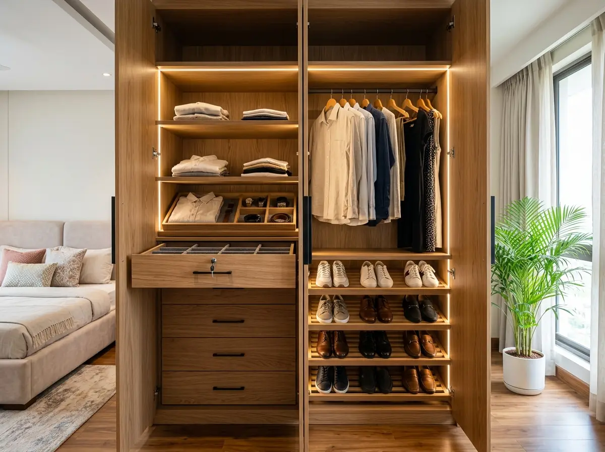 Smart Wardrobe Internal Organizer Design in Bangladesh