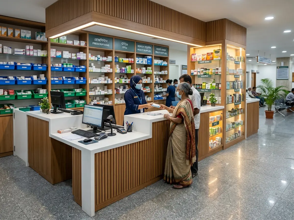 Smart Pharmacy Counter and Display Design in Bangladesh
