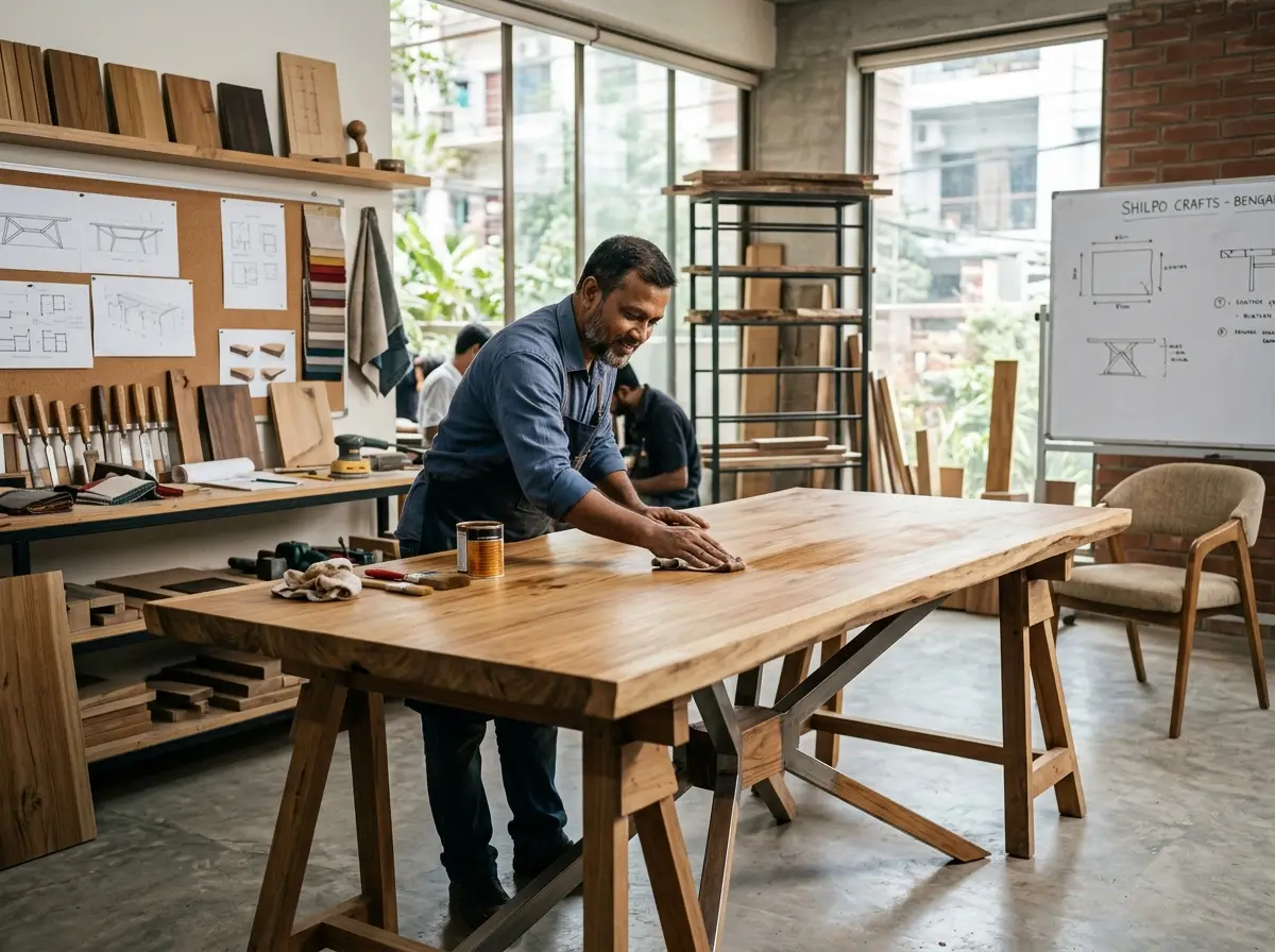 Custom dining table design & fabrication in Bangladesh