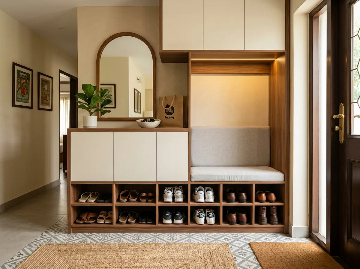 Smart shoe rack cabinet design (entry) in Bangladesh