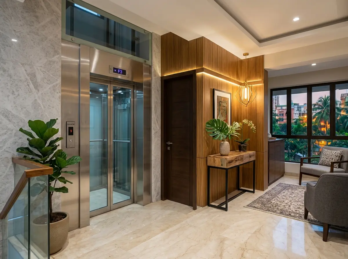 Stunning Home Elevator Lobby Design in Bangladesh