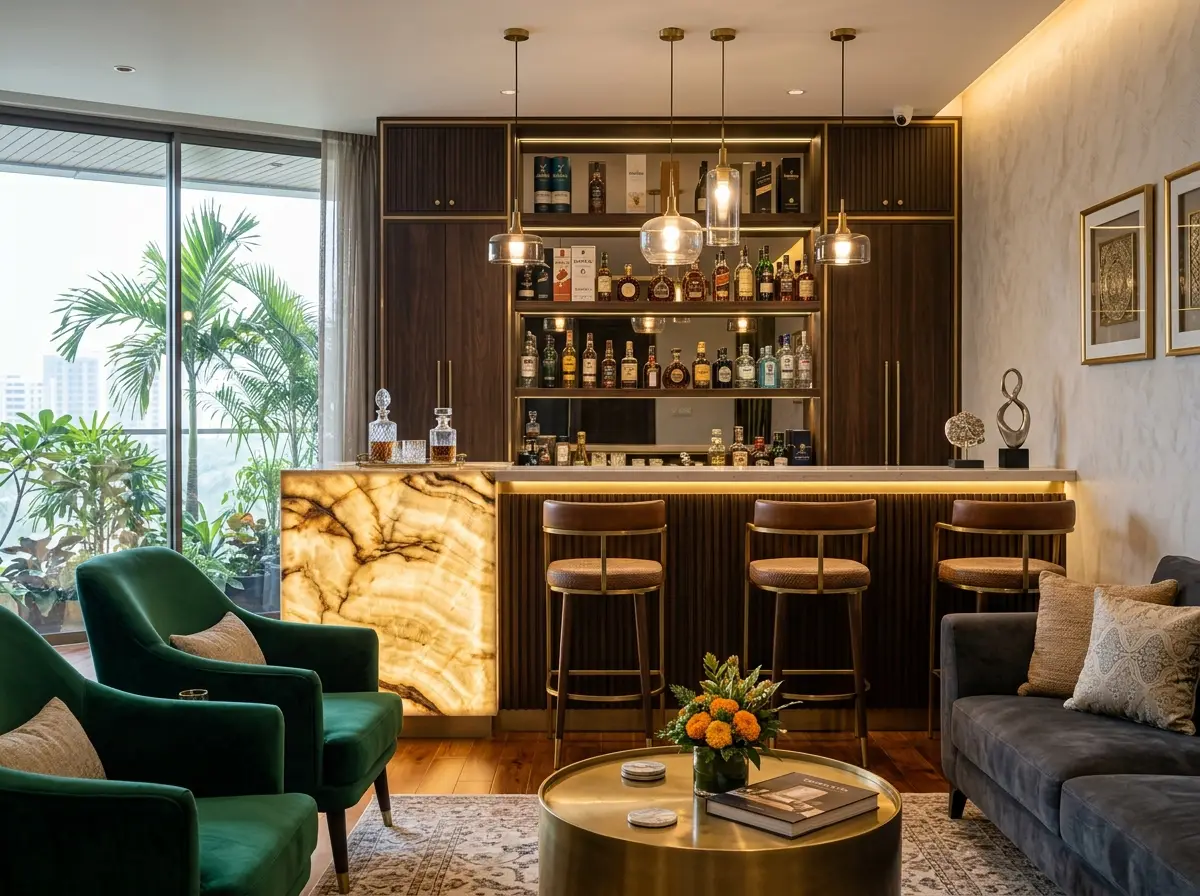 Luxury home bar & lounge design in Bangladesh