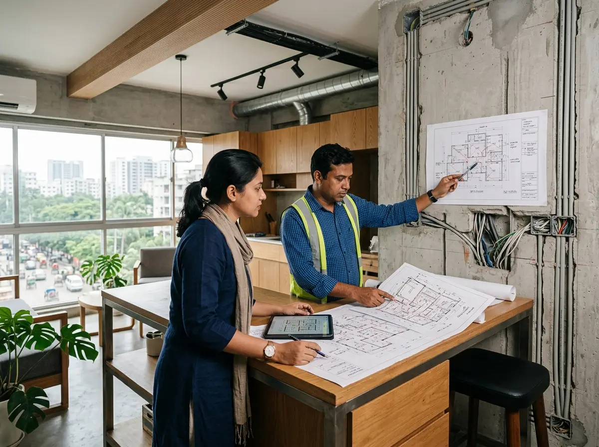 Concealed wiring plan coordination in Bangladesh