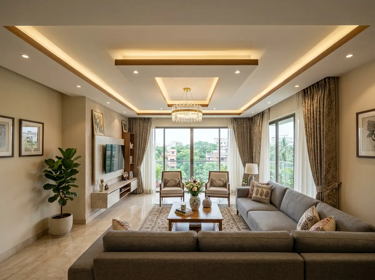 False ceiling design for living room Bangladesh