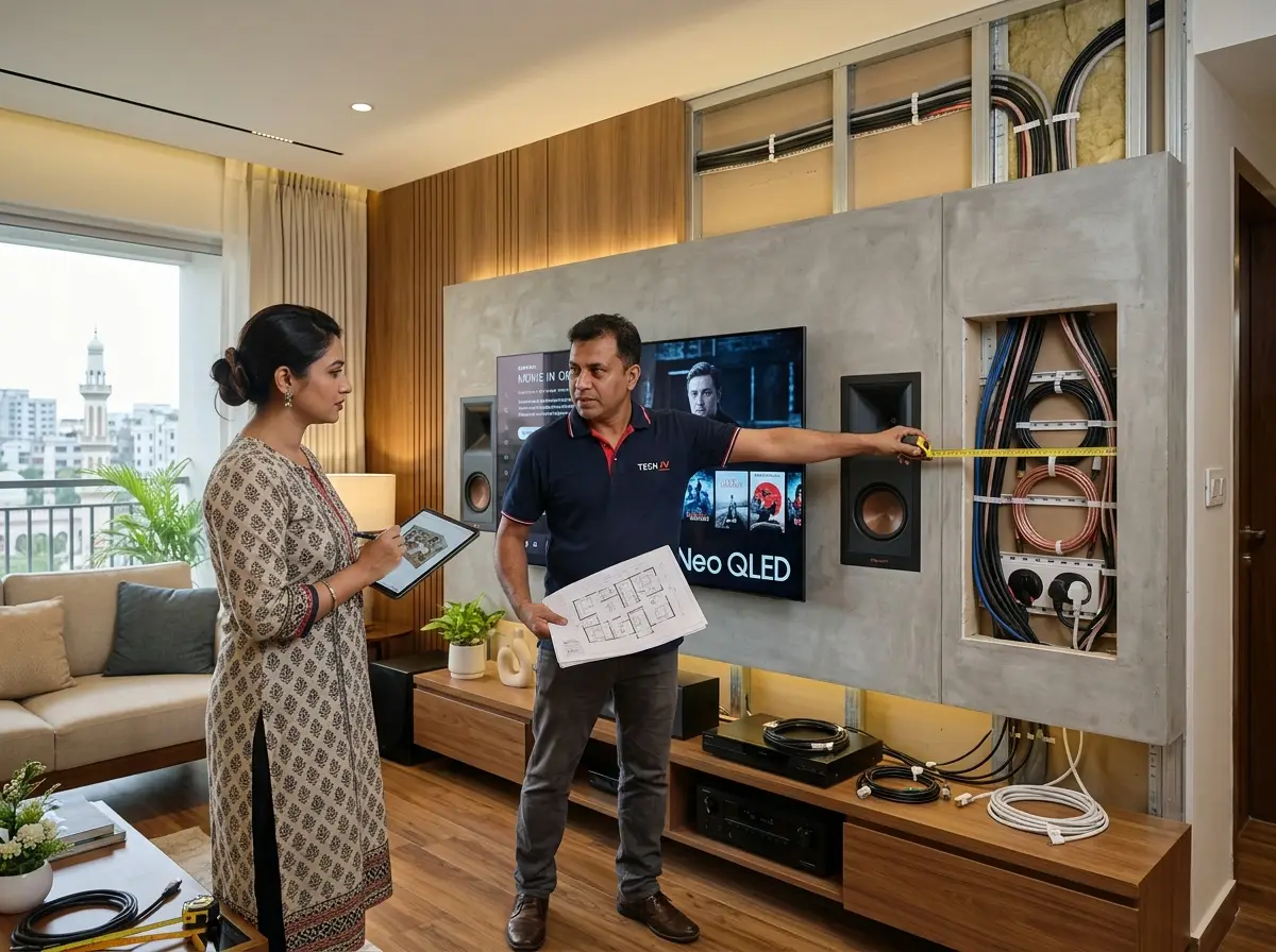 Home theater wiring and concealment planning in Bangladesh