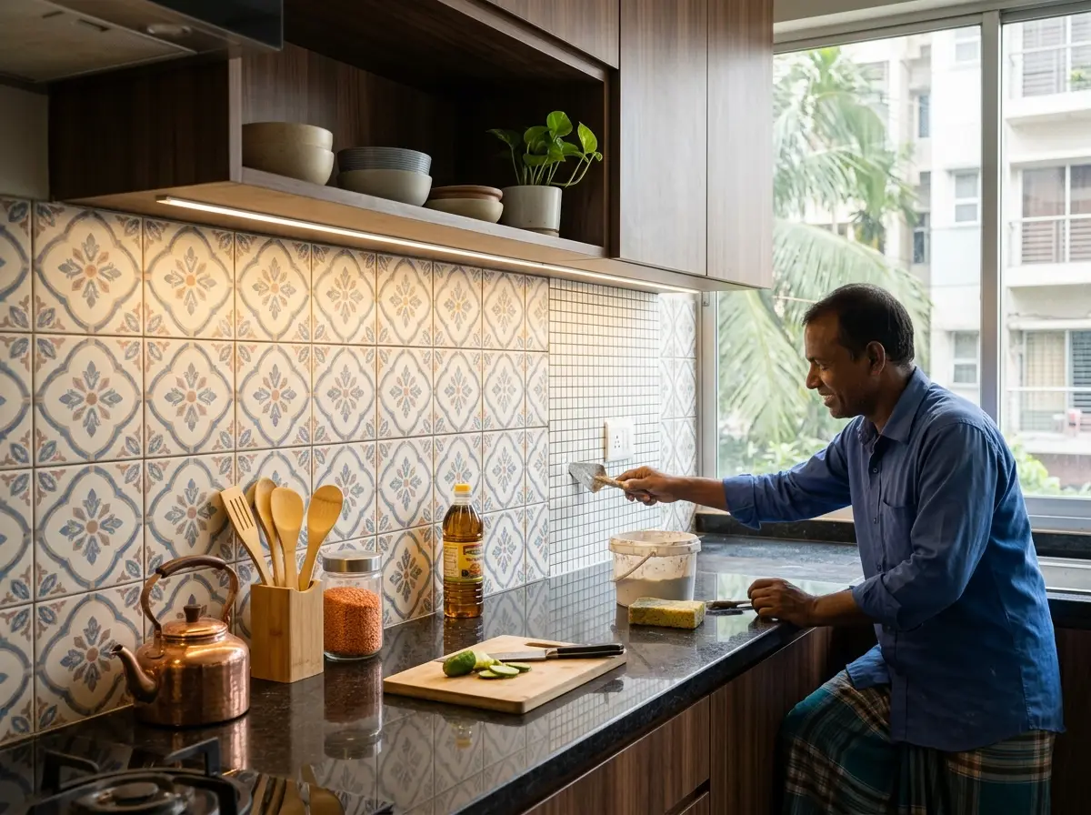 Stunning Kitchen backsplash design & installation in Bangladesh