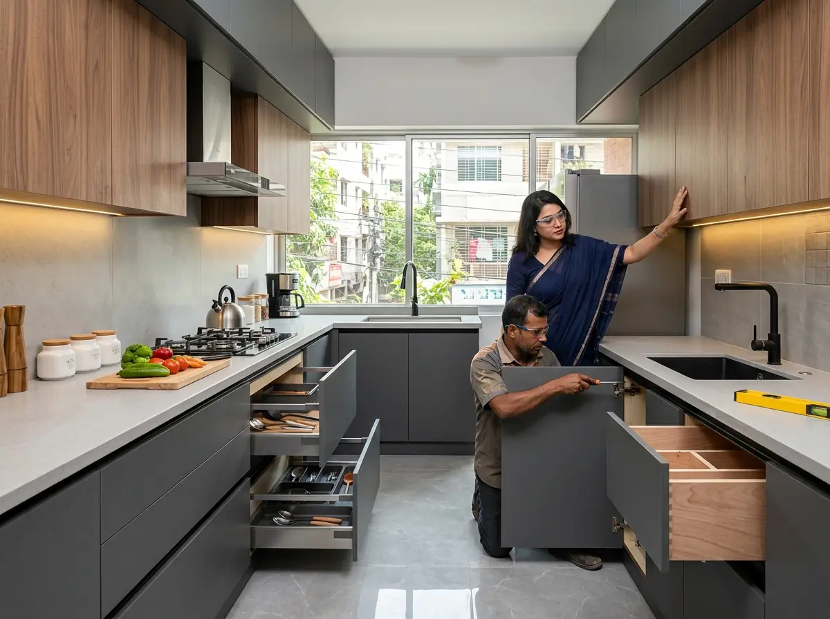 Kitchen cabinet price & fabrication (Dhaka) in Bangladesh