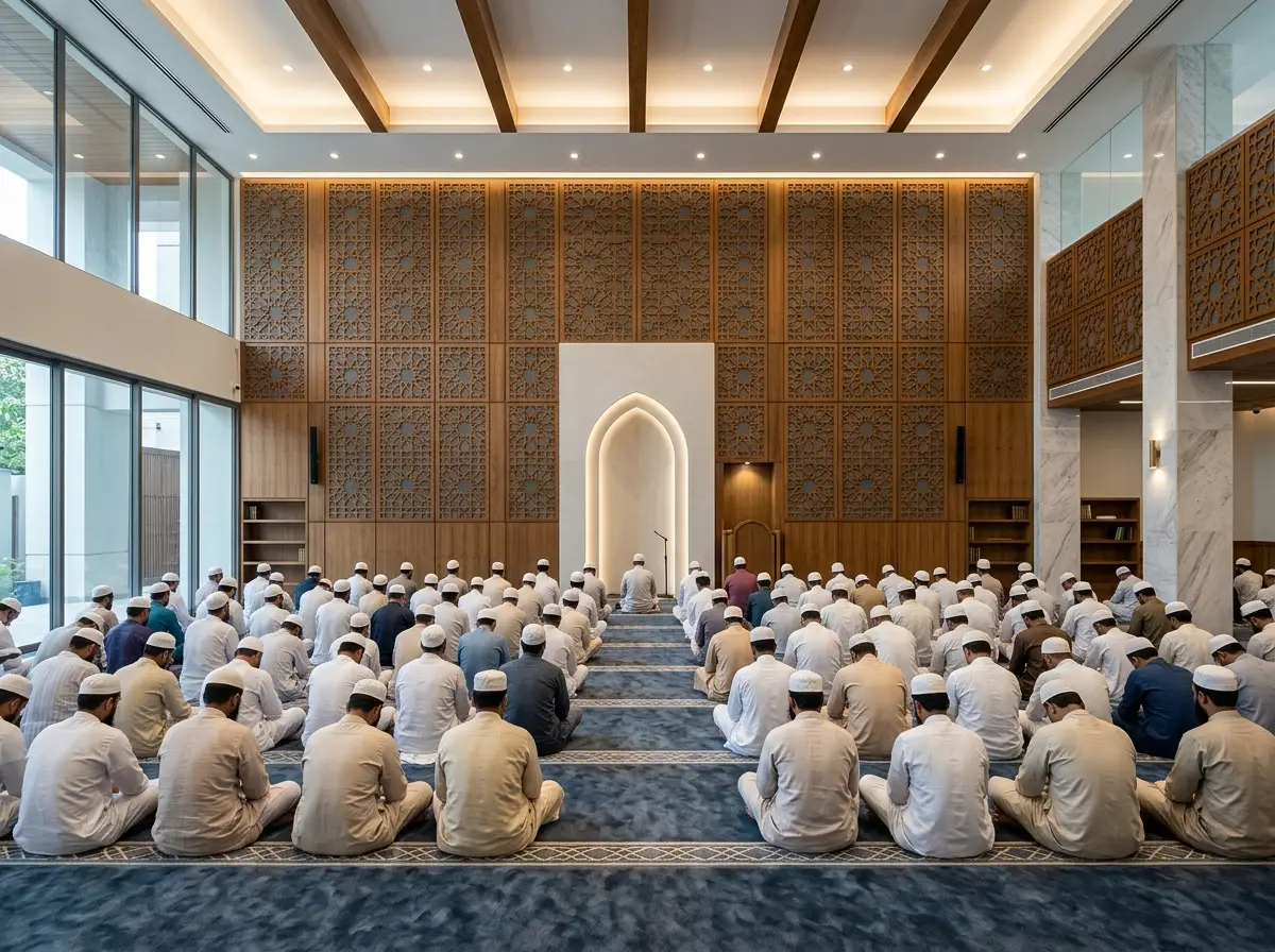 Acoustic paneling design for prayer hall in Bangladesh