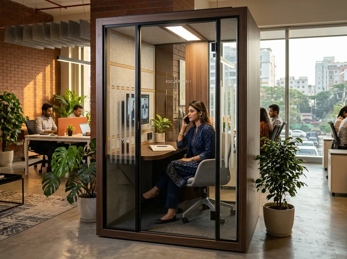 Quiet Phone booth / focus room design in Bangladesh