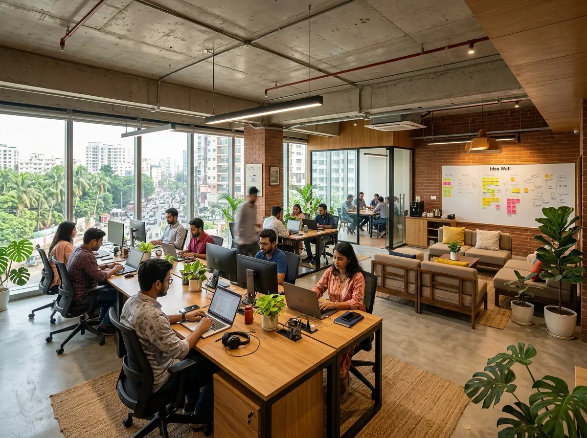 Startup office interior design (open plan) in Bangladesh