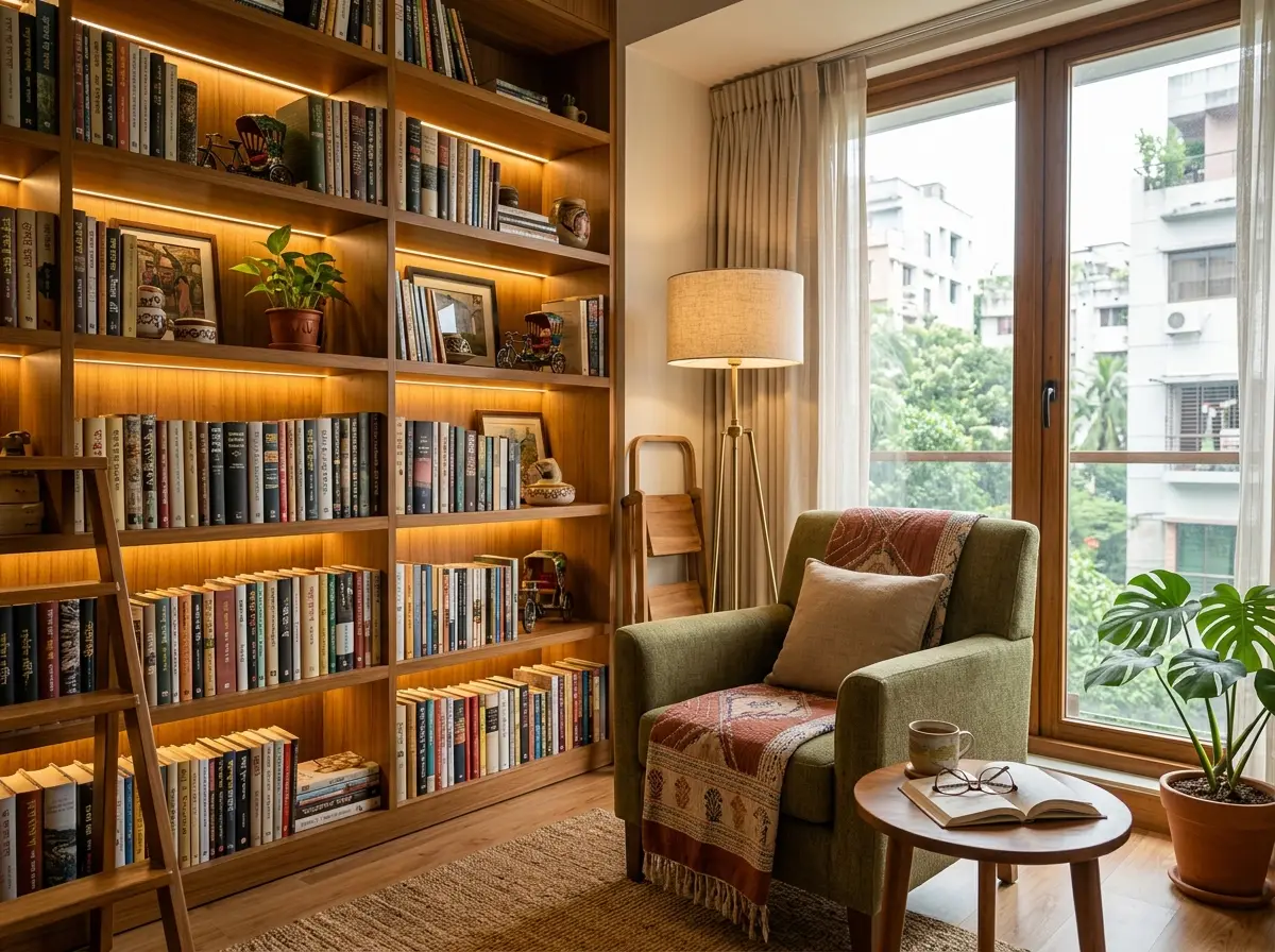 Home library / reading corner design in Bangladesh