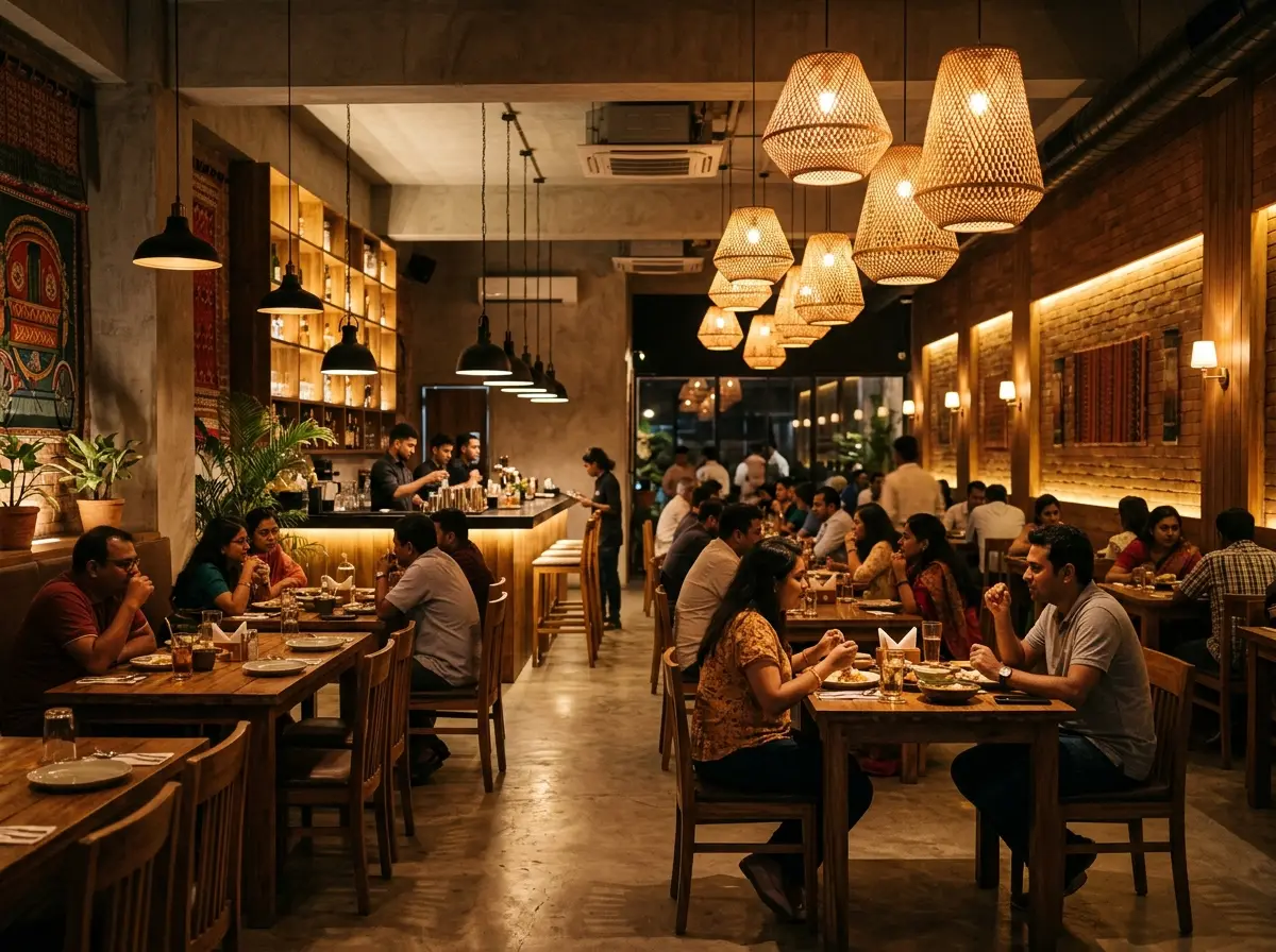 Restaurant lighting design (mood + task) in Bangladesh