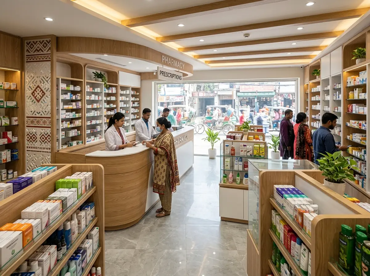 Pharmacy retail interior design in Bangladesh