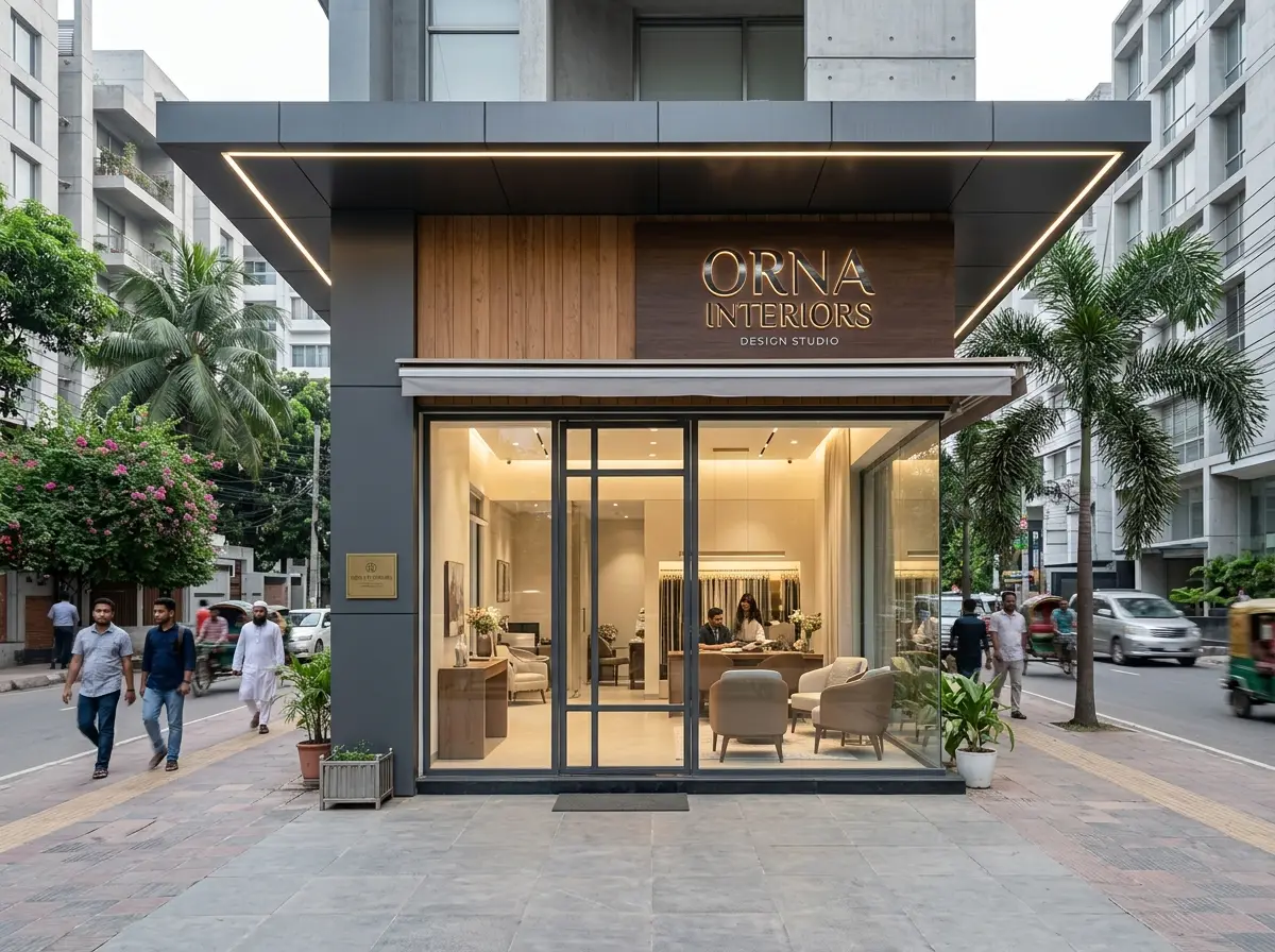 Shopfront/facade design (signage coordination) in Bangladesh
