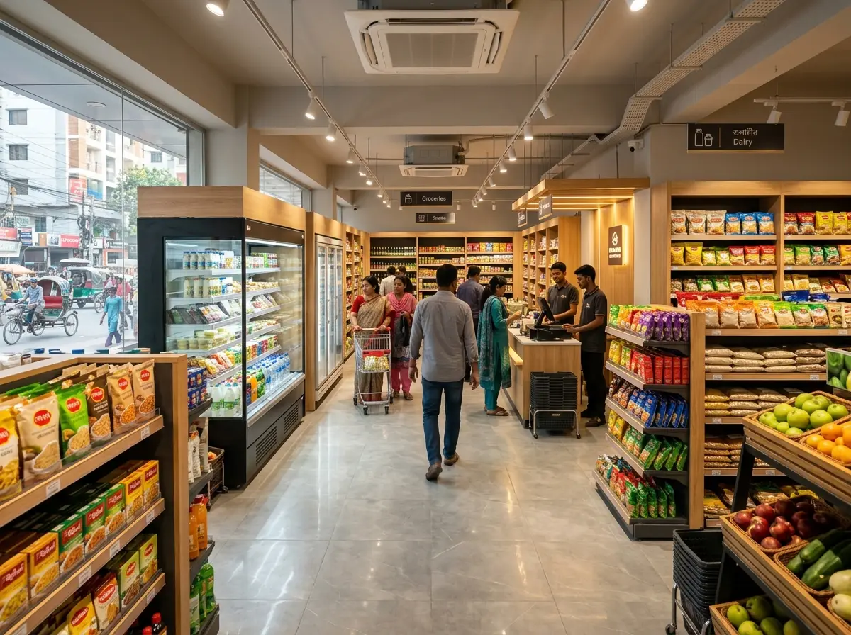 Super shop/minimart interior layout design in Bangladesh