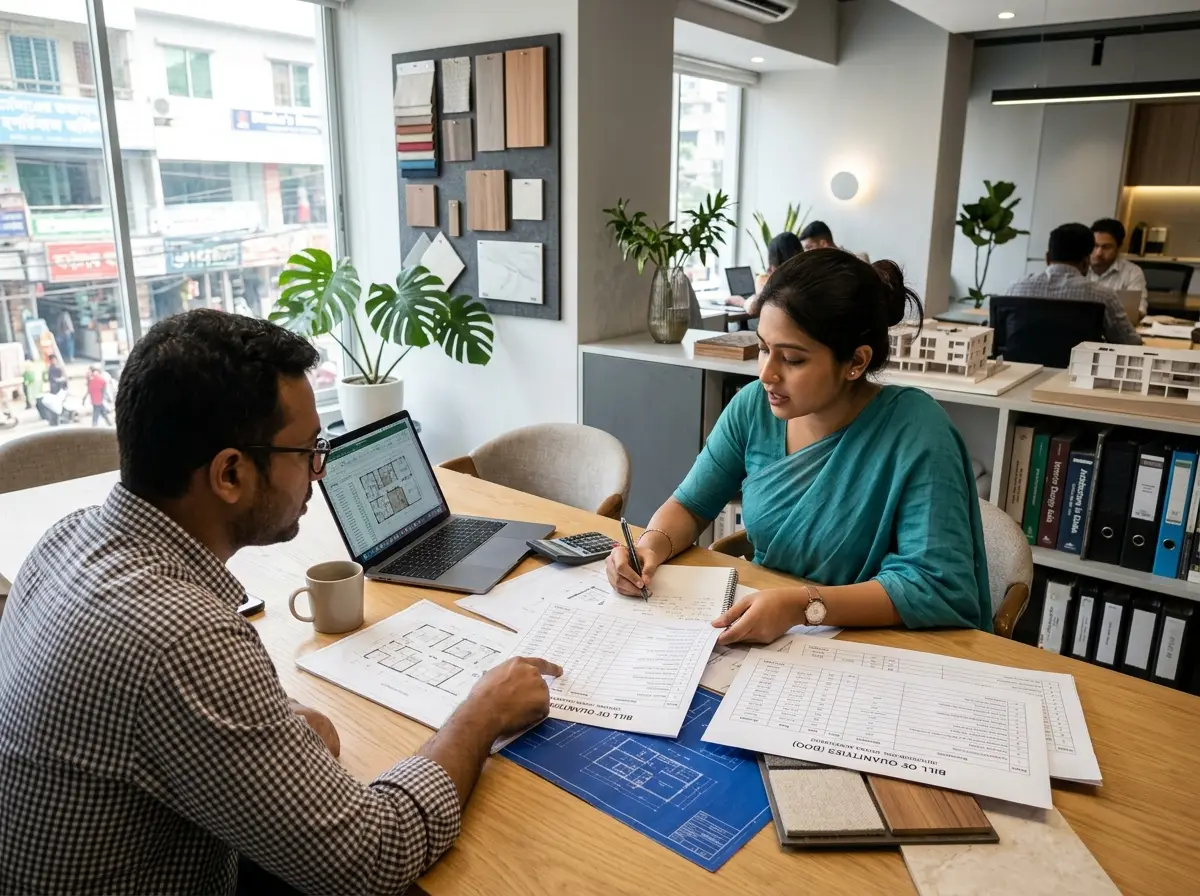 BOQ preparation (bill of quantities) for interior works in Bangladesh