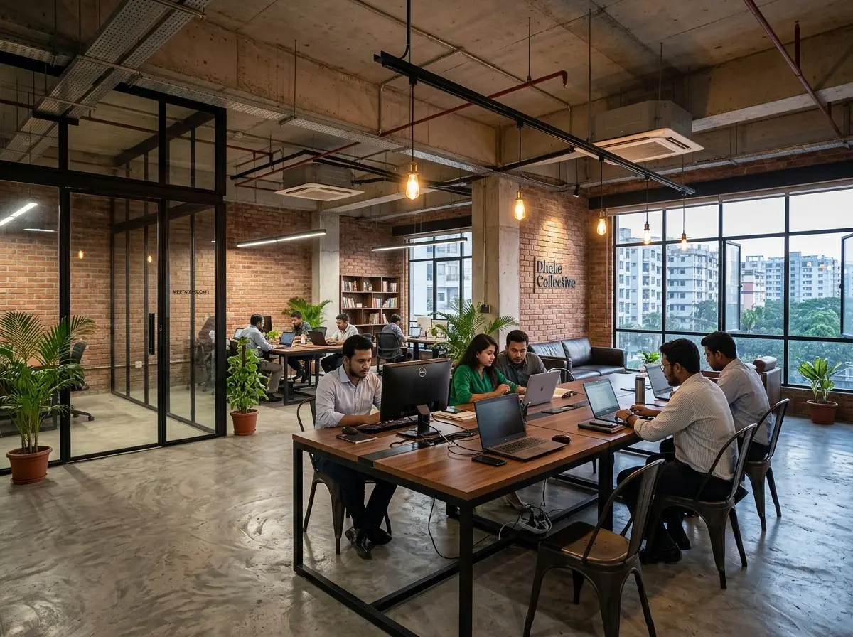 Industrial style office interior design in Bangladesh
