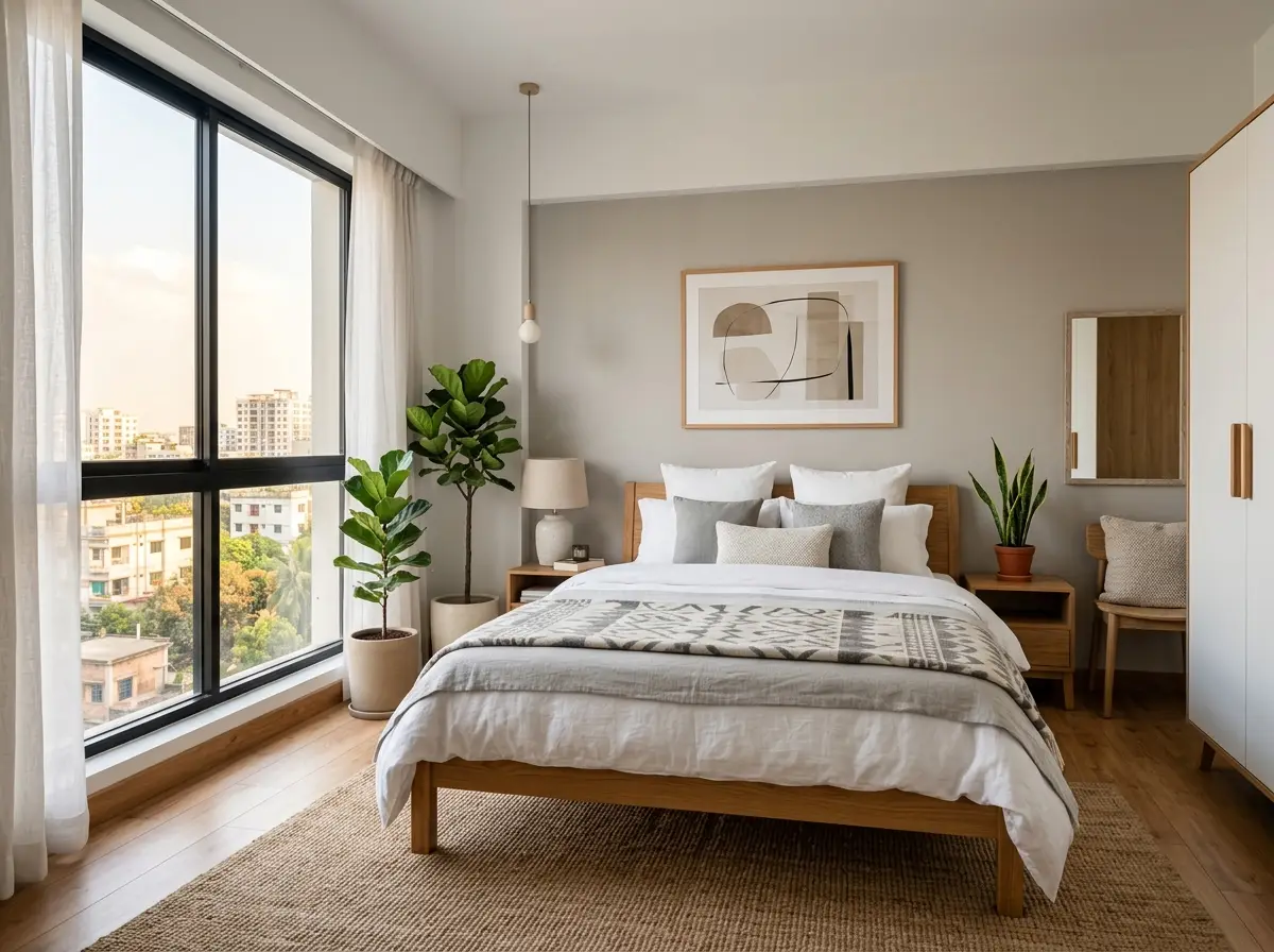 Scandinavian bedroom interior design in Bangladesh