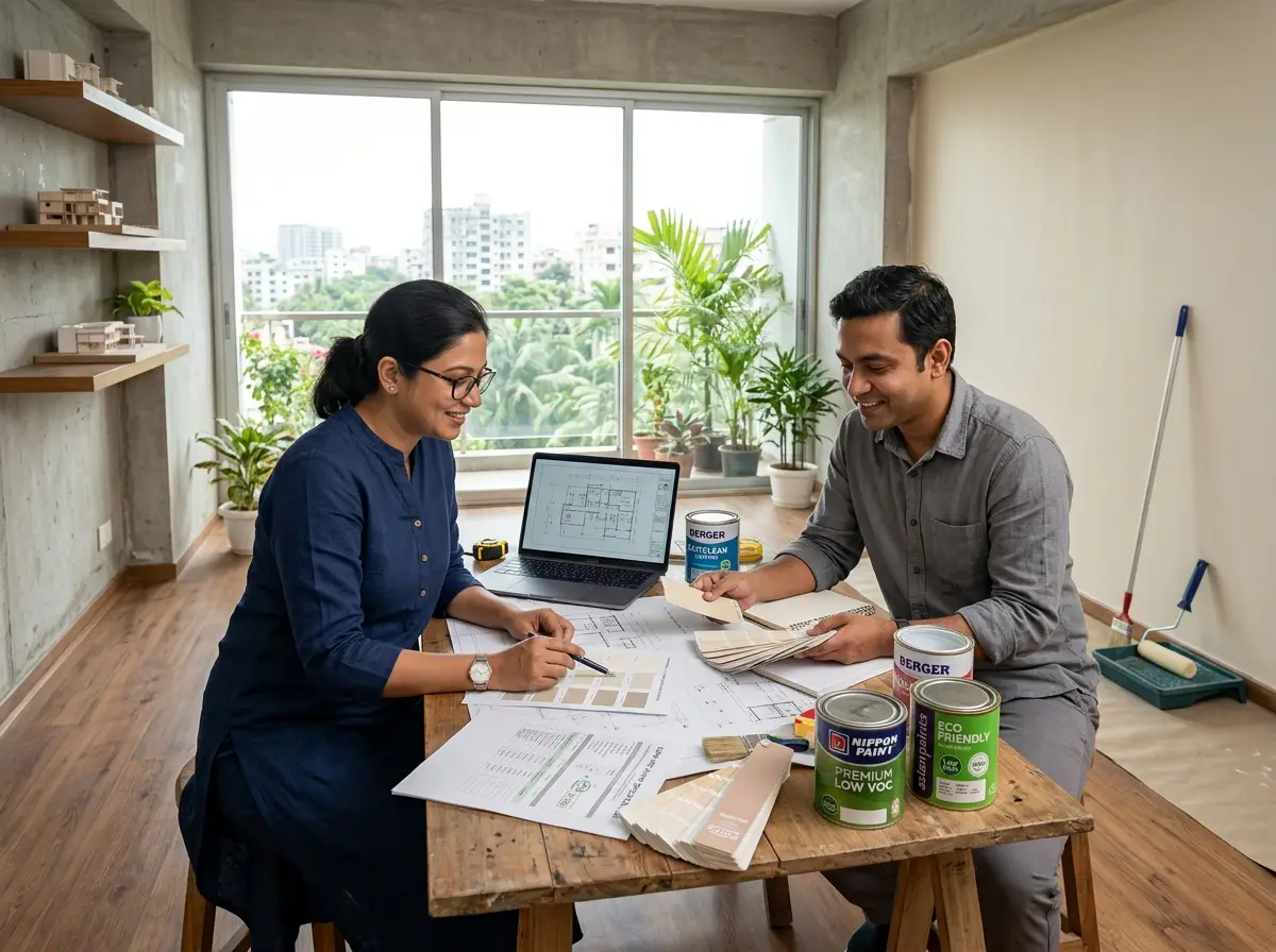 Low-VOC paint specification and sourcing in Bangladesh