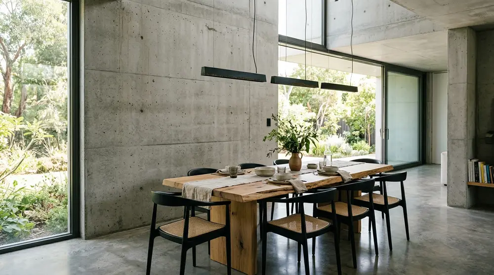Modern minimalist dining room design by Zero Art Bangladesh