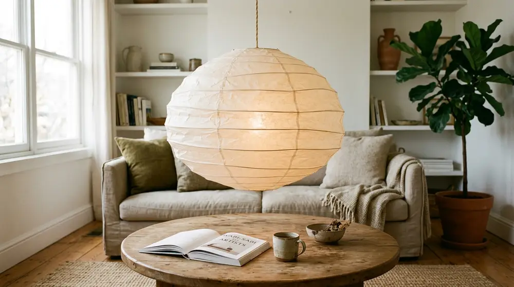 Oversized sculptural pendant light fixture