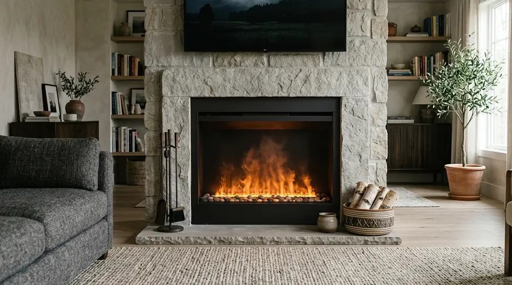 Vapor-Mist Electric Fireplaces – The Safe Flame — 35 Modern Living Room Inspiration & Design Ideas 2026